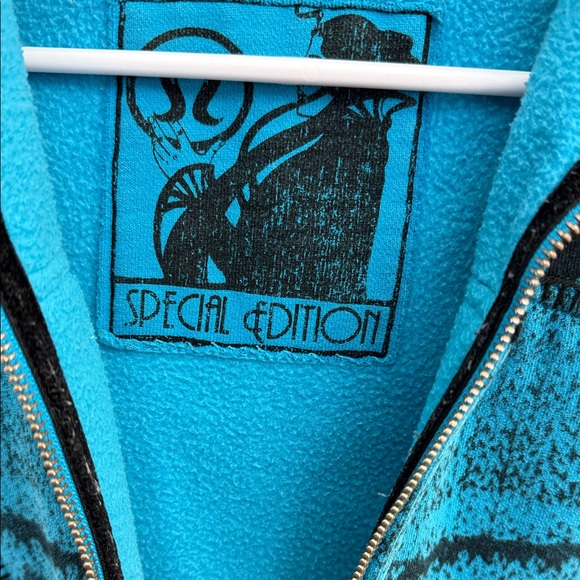 Blue Patterned Women's Jacket - Picture 2 of 10